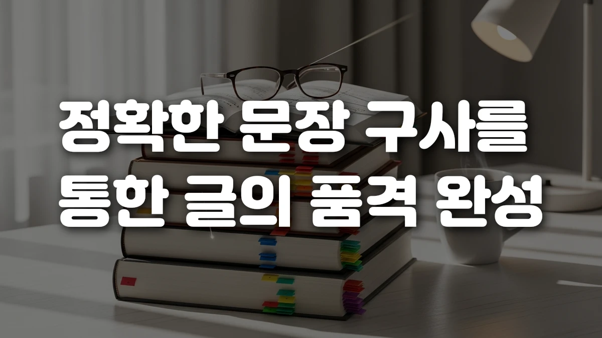 정확한 문장 구사를 통한 글의 품격 완성