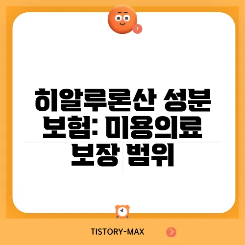 히알루론산 성분 보험: 미용의료 보장 범위