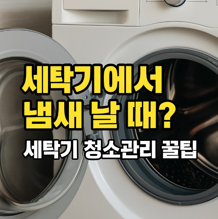 세탁기에서 냄새 날때 : 청소 꿀팁 블로그용 썸네일