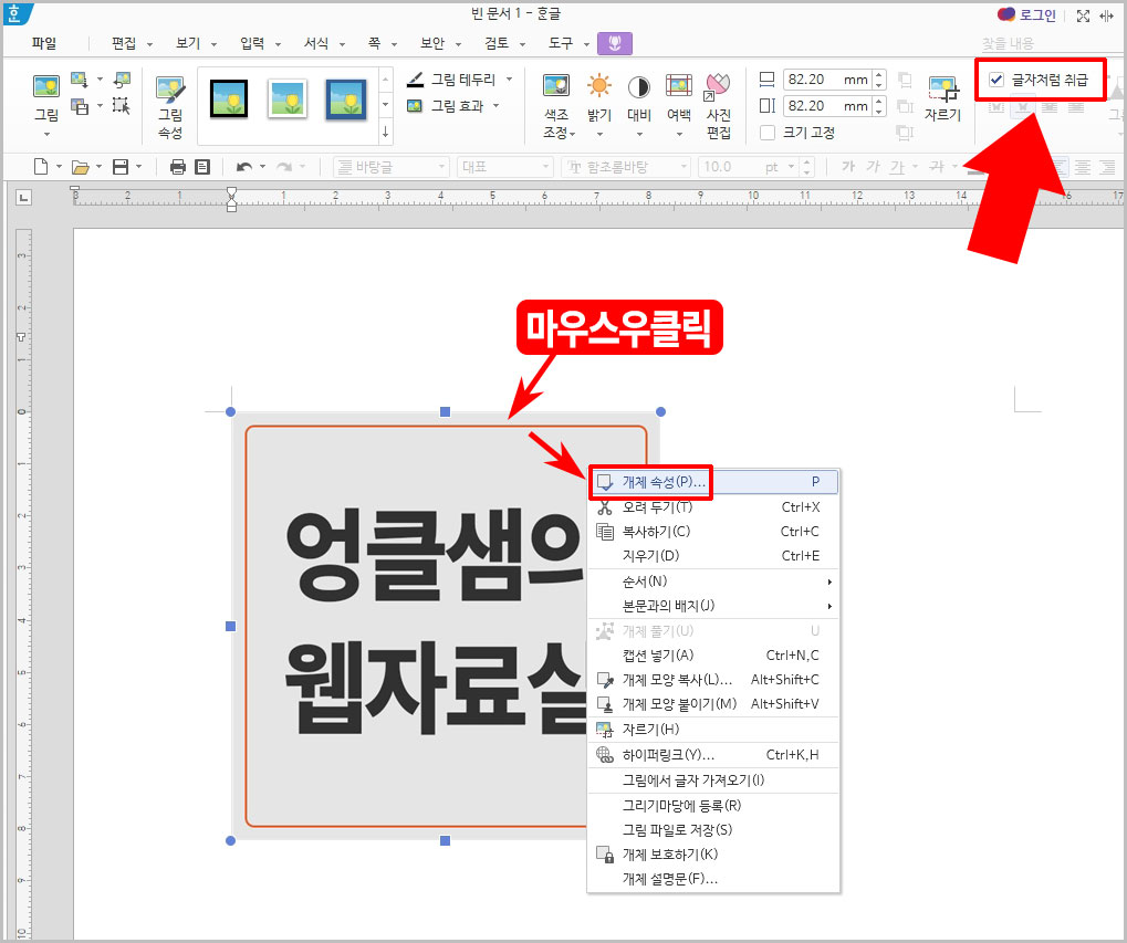이미지 개체 속성