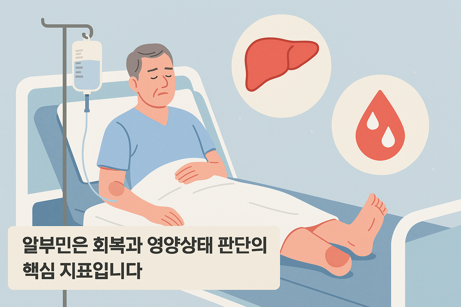 &quot;알부민 – 회복과 혈액 안정성 중심 단백질&quot;에 대한 이미지입니다.