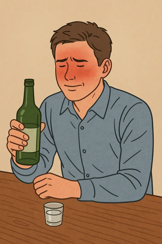 술을-마신-후-얼굴이-빨개지는-이유를-시각적으로-표현한-이미지로-술잔을-들고-붉어진-얼굴로-앉아있는-남성의-모습