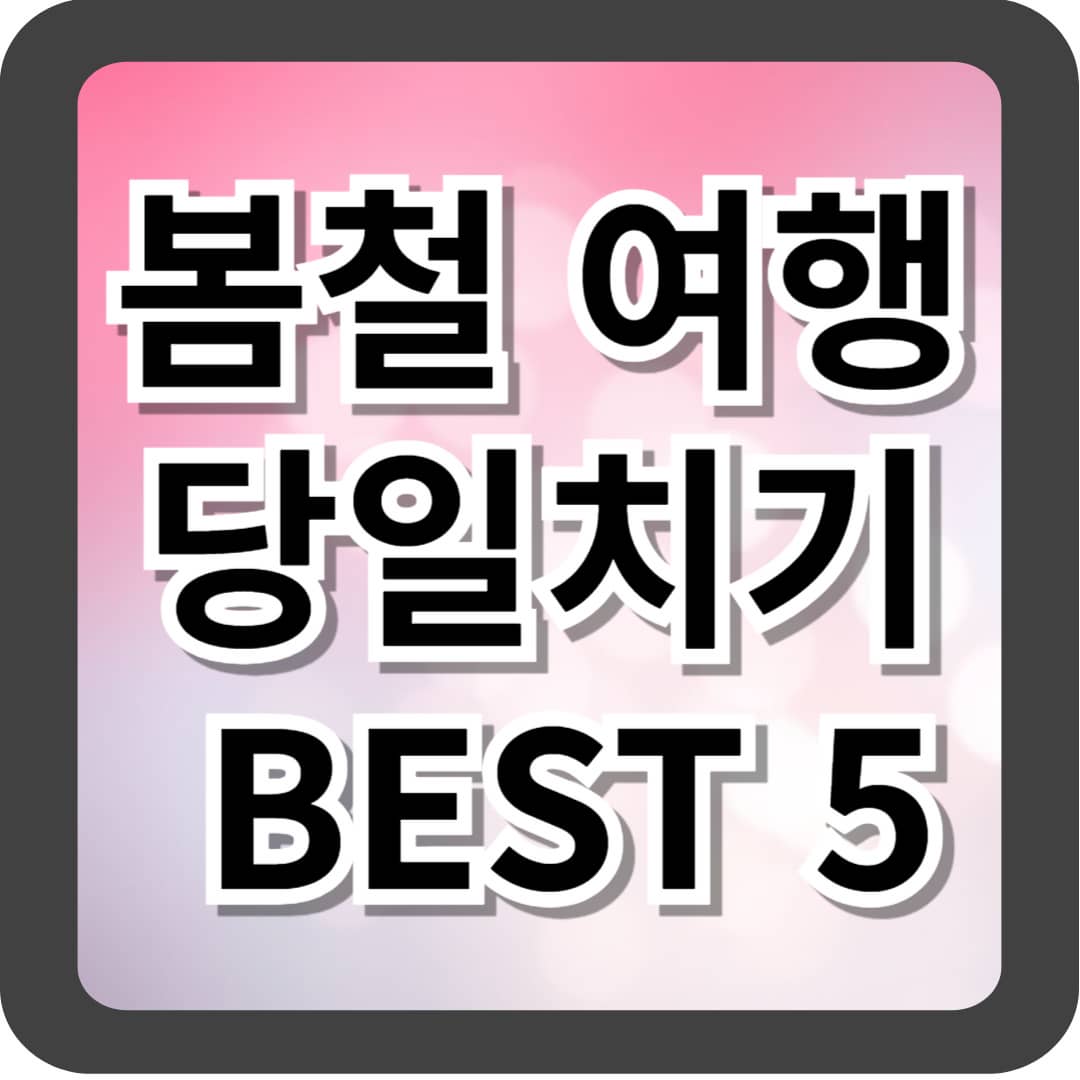 봄철 당일치기 여행 BEST 5