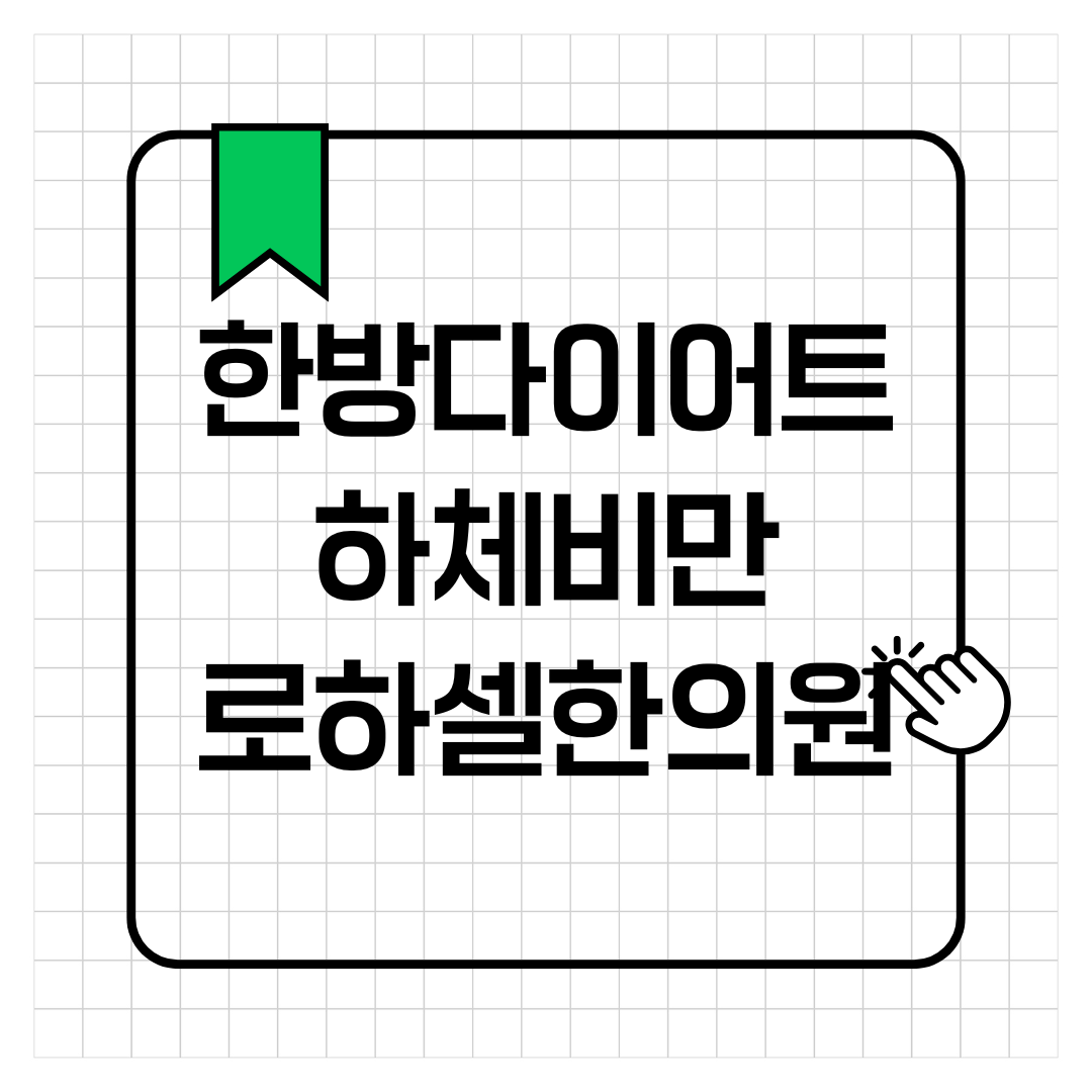 한방다이어트 로 하체비만 관리 하면 좀 괜찮을까요?