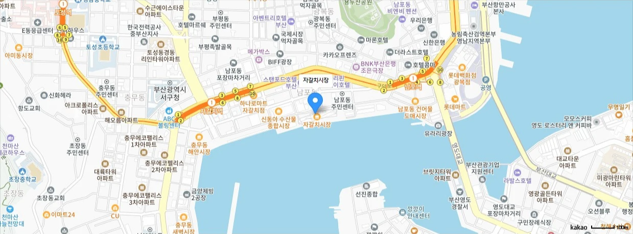 자갈치 주변 지도