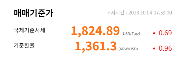 10월 4일 매매기준가 금시세