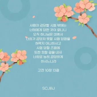 고린도전서 6장 19절 묵상 - 너희 몸은 너희가 하나님께로부터 받은 바 너희 가운데 계신 성령의 전인 줄을 알지 못하느냐_12