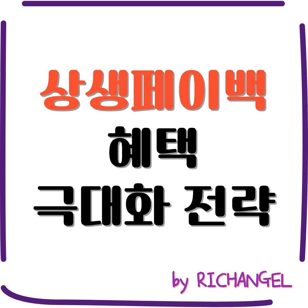 상생페이백 혜택 극대화 전략
