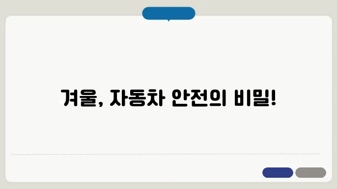 겨울철 자동차 관리 체크마구