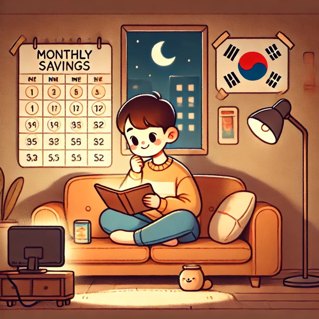 모아져가는 돈을 보며 행복해하는 모습