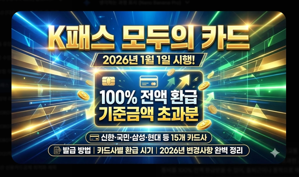 k패스 적용 카드(2026 리스트,환급)(시기+방법)