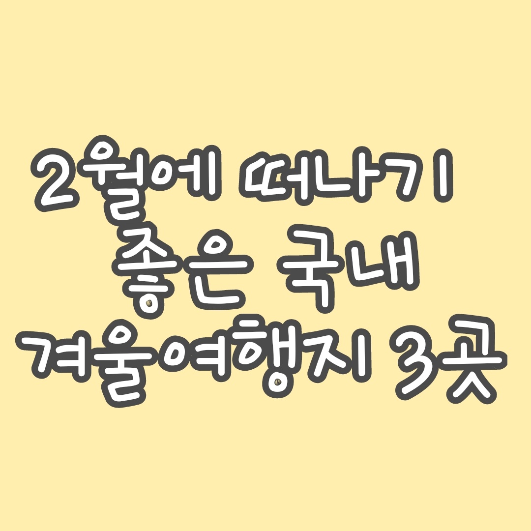 📌 2월에 떠나기 좋은 국내 겨울 여행지 3곳