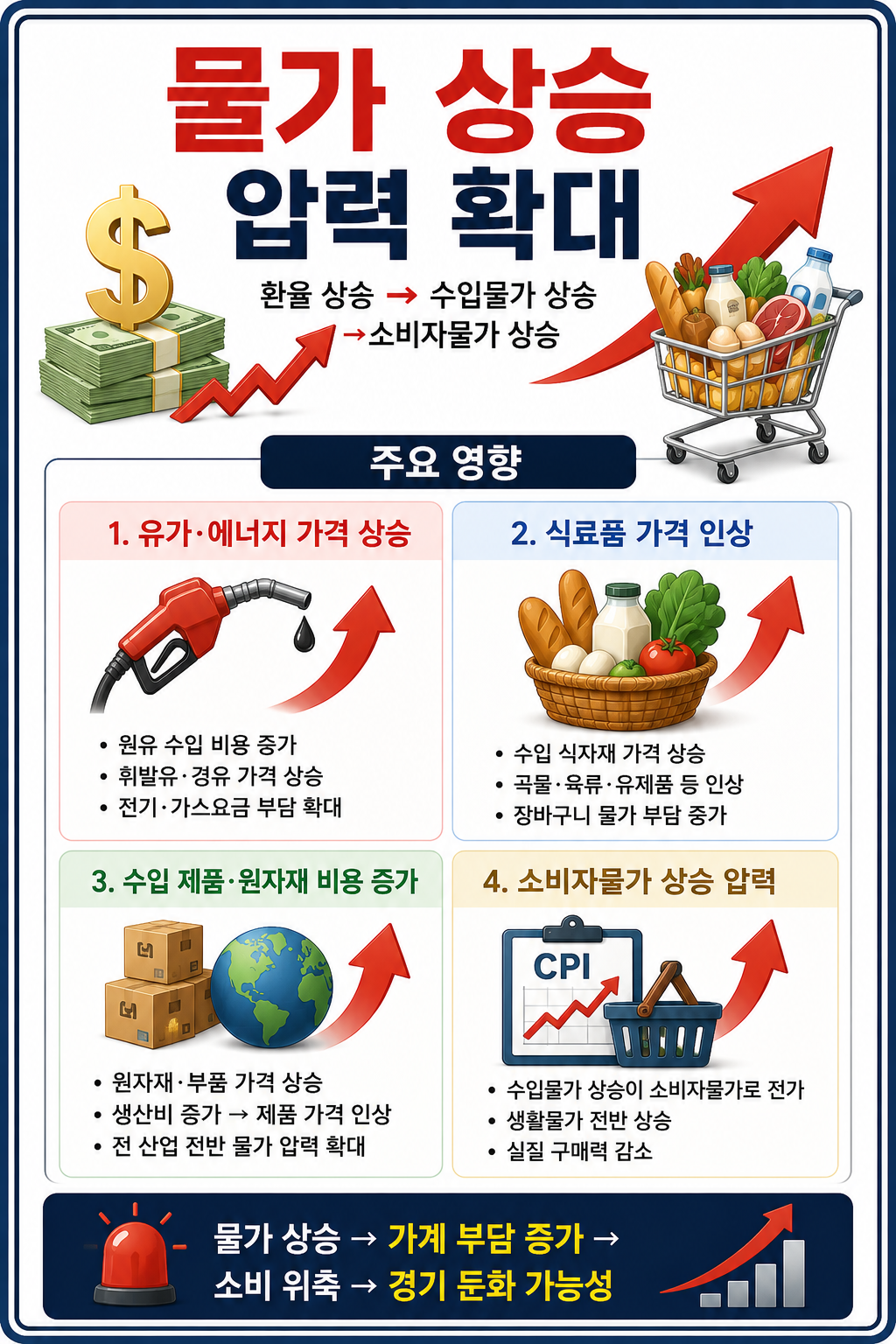 물가 상승 압력 확대