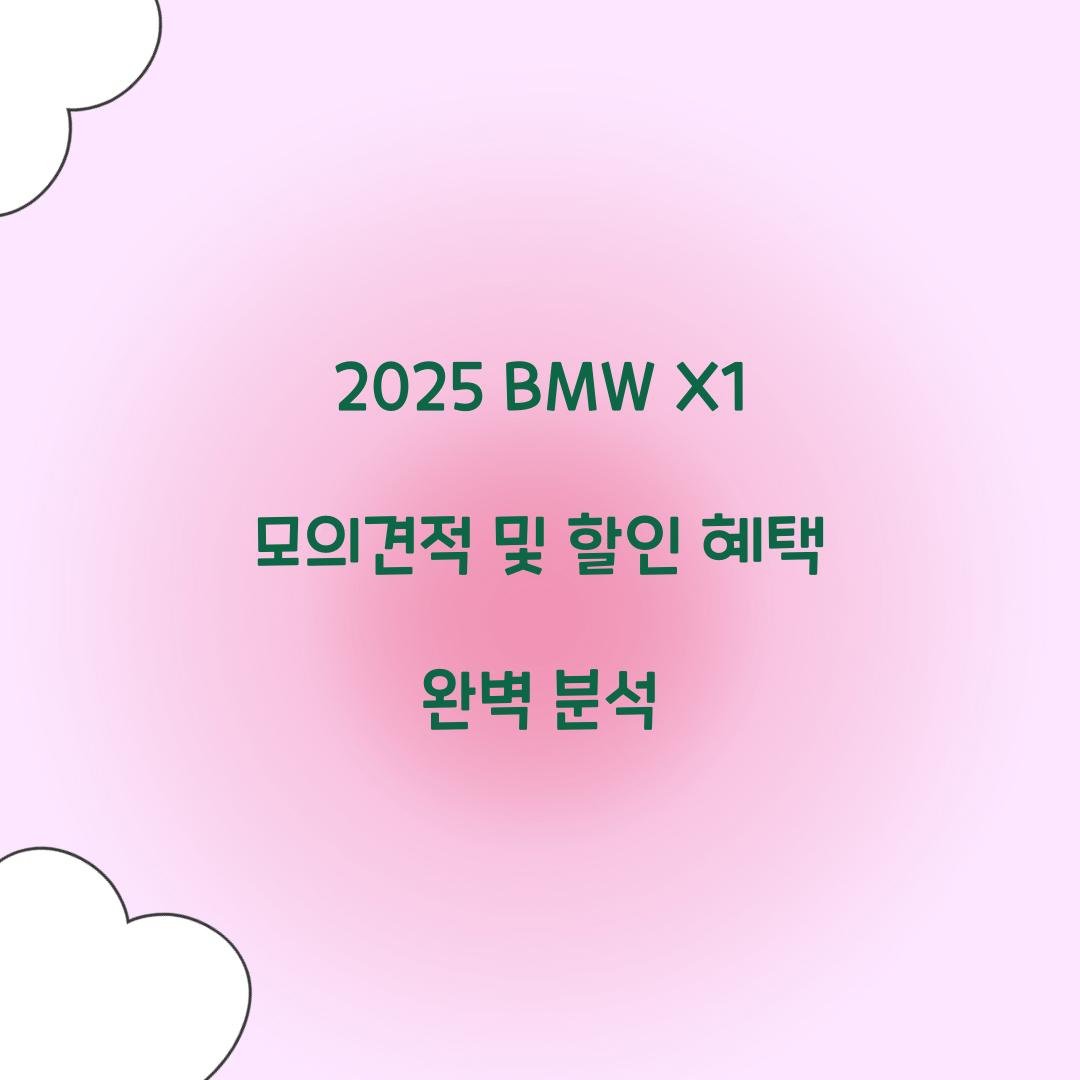 2025 BMW X1 모의견적