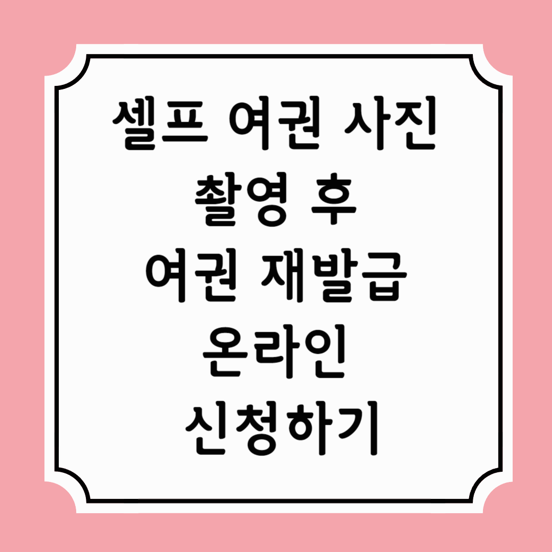 셀프여권사진촬영후여권재발급온라인신청하기