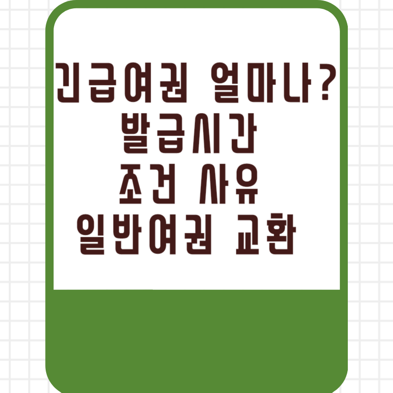 긴급여권 얼마나? 몇일 4일? 발급시간 조건 사유 일반여권 교환