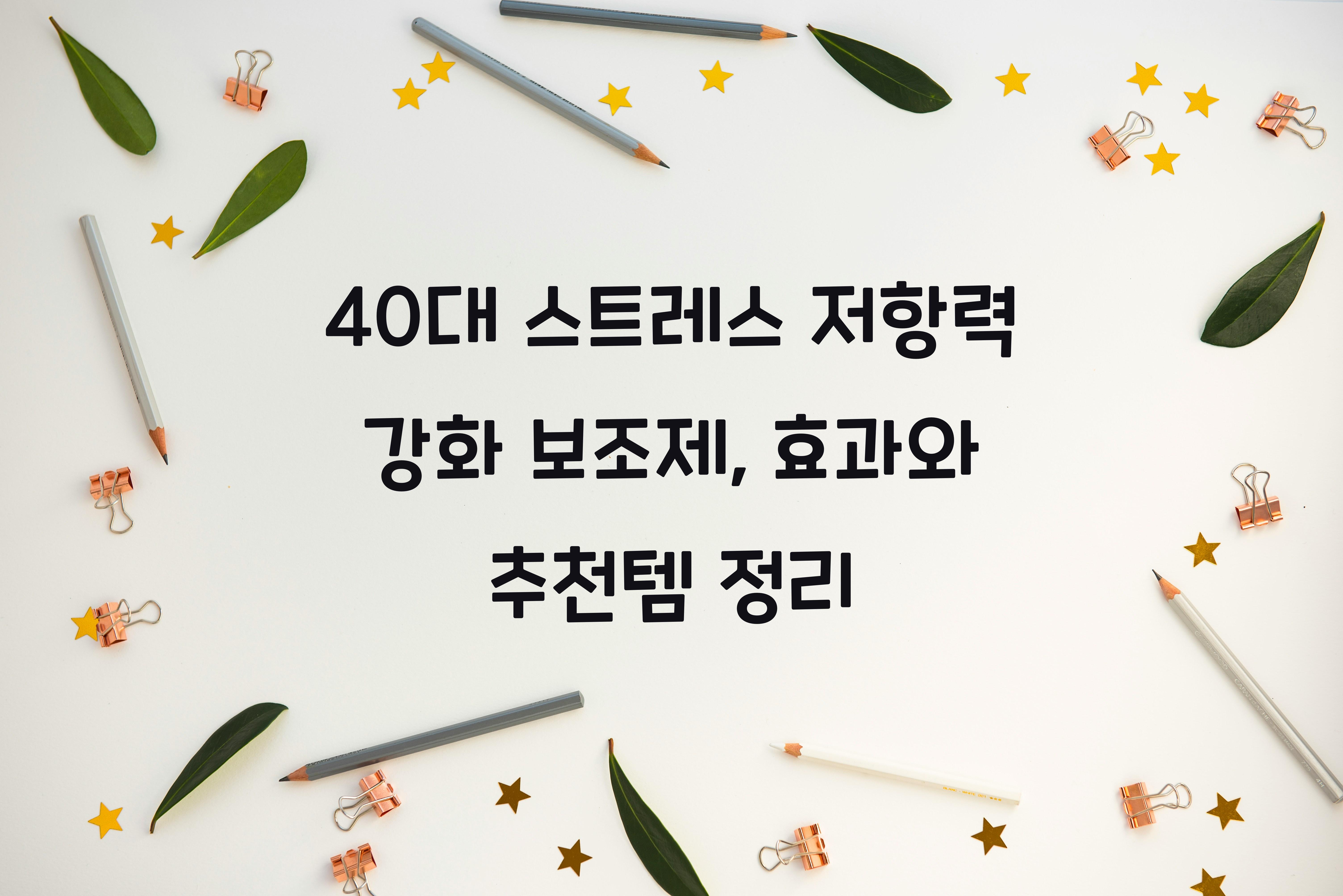 40대 스트레스 저항력 강화 보조제
