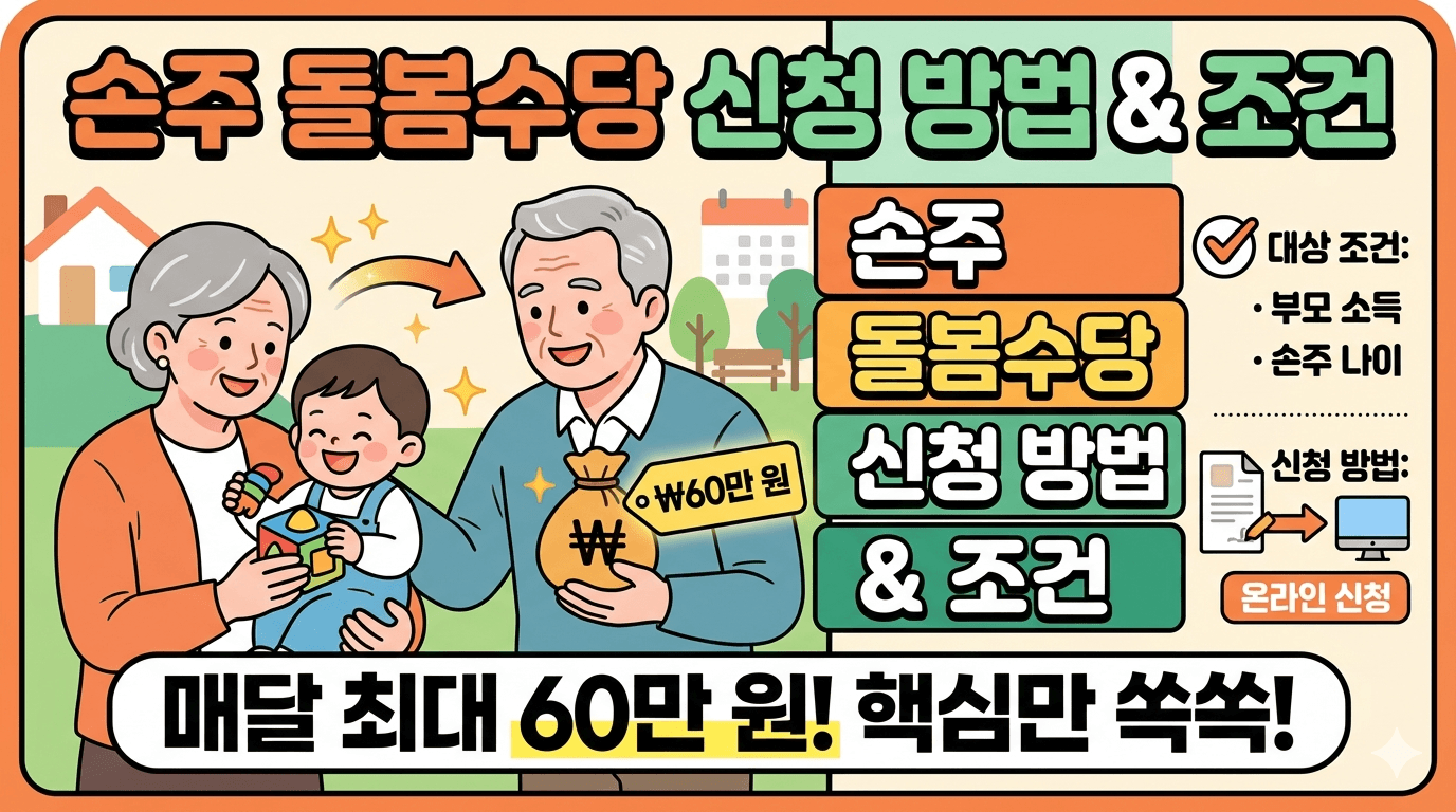 손주 봐주시는 부모님께 매달 최대 60만 원 조부모 돌봄수당 신청 방법 및 조건 총정리