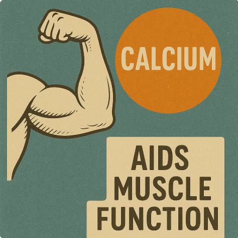 칼슘이 근육과 움직임 조절에 도움을 준다는 표현