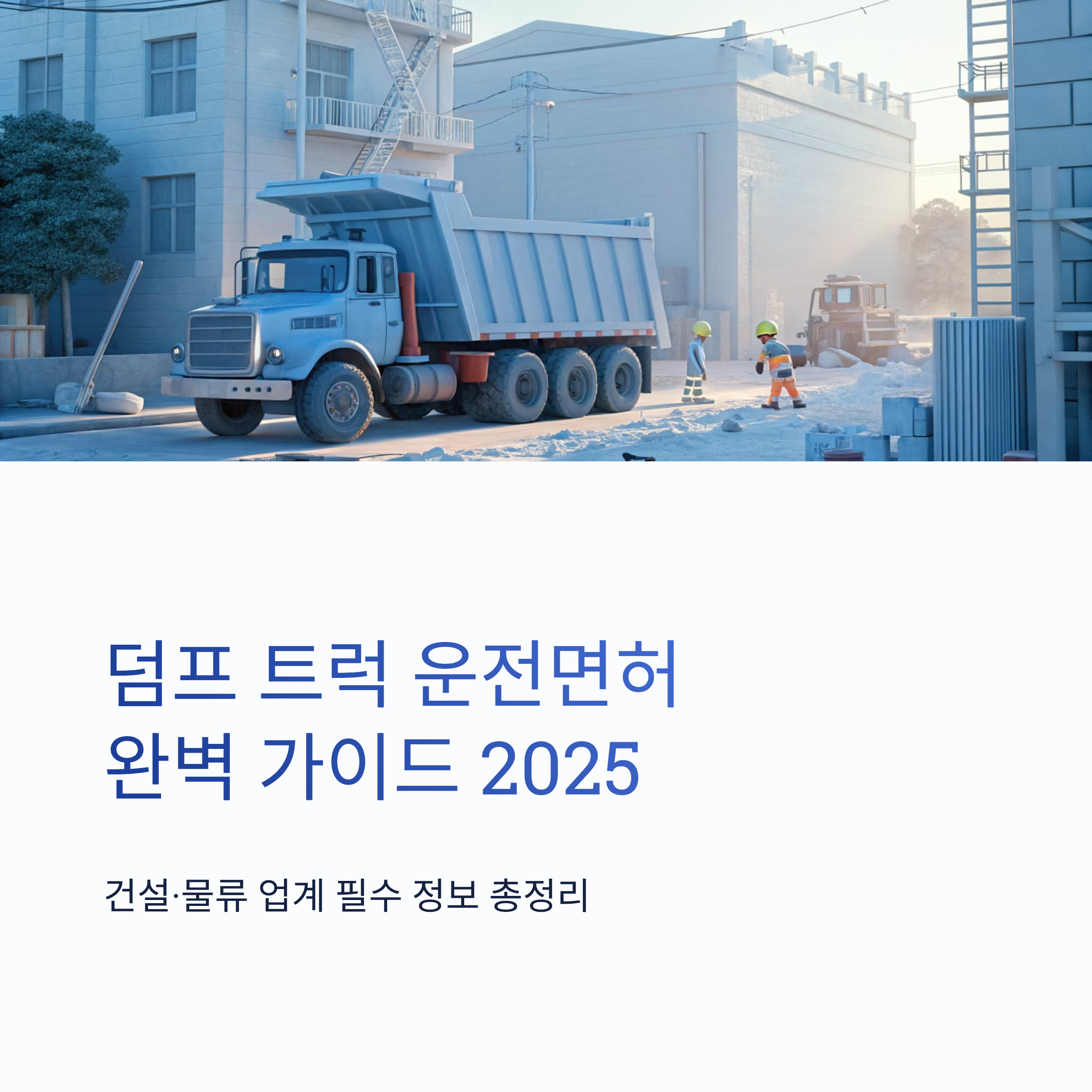 덤프 트럭 운전면허 2025 완벽 가이드 – 취득 자격부터 비용·수익까지 총정리
