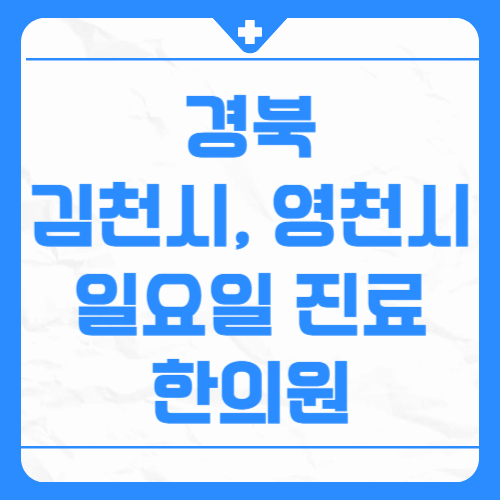 경북 김천시 영천시 일요일 진료 한의원