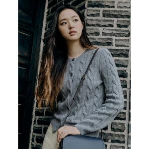 빈폴레이디스 Essential 울 캐시미어 케이블 라운드넥 카디건 BF295AUE13