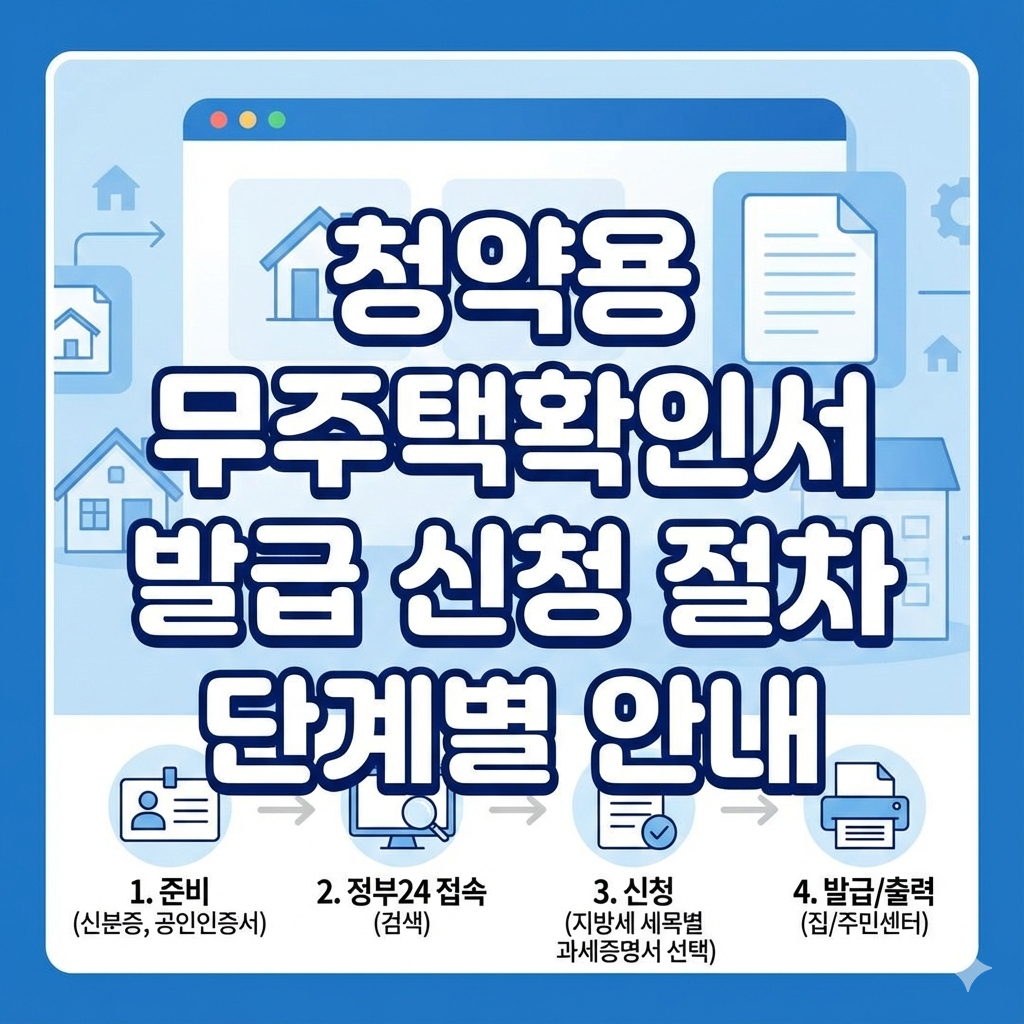 청약용 무주택확인서 발급 신청 절차 단계별 안내