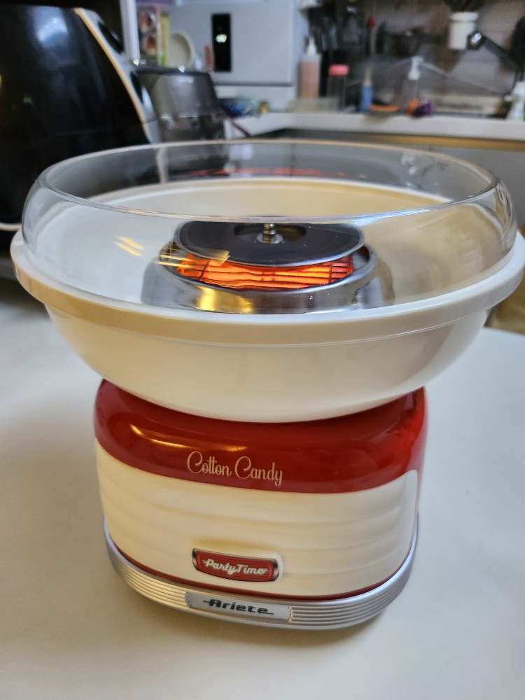 솜사탕 기계 예열