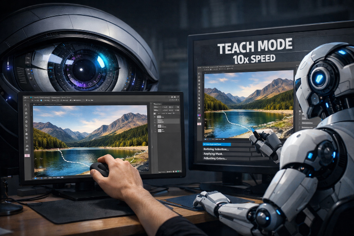 사용자의 행동 패턴을 관찰하고 모방하여 새로운 기능을 학습하는 티치 모드 시각화