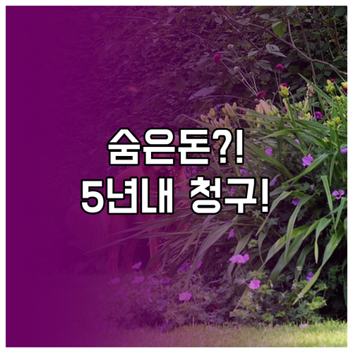 휴면 자산 법적 기준 예금 5년 보험..