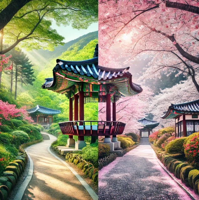한국의 봄 둘레길 vs 일본의 벚꽃 둘레길 비교