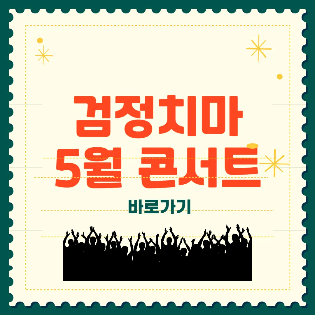 검정치마 콘서트 티켓팅 예매 5월 일정 썸네일