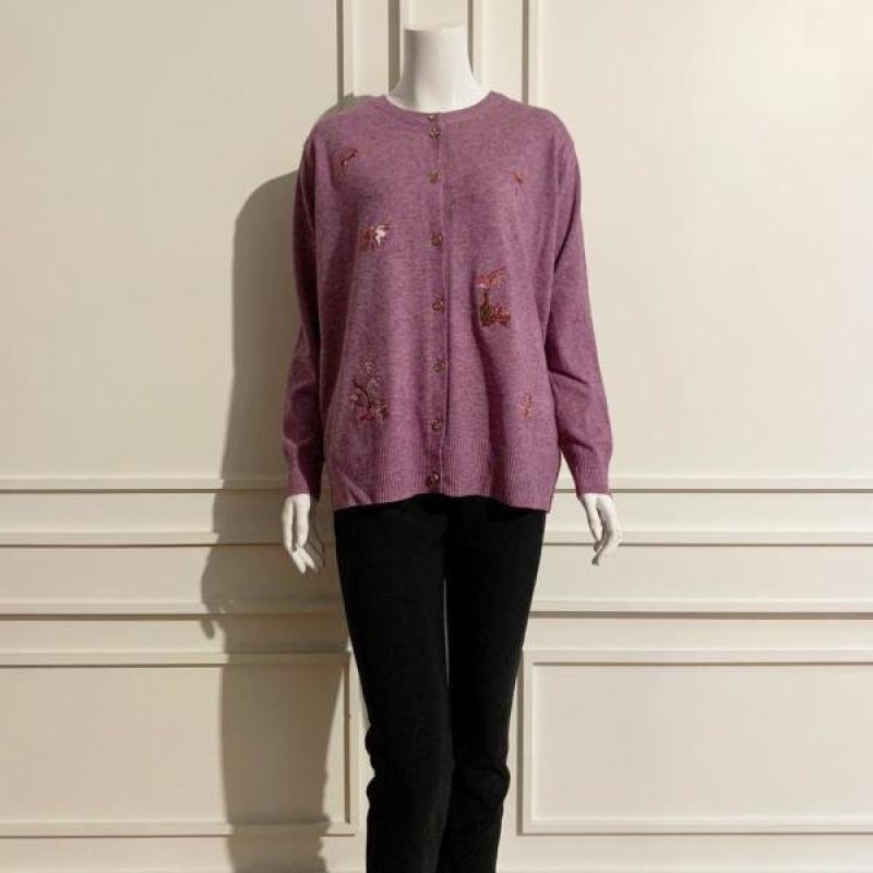 포라리 포라리 꽃 자수 니트 가디건 기간 L14K020