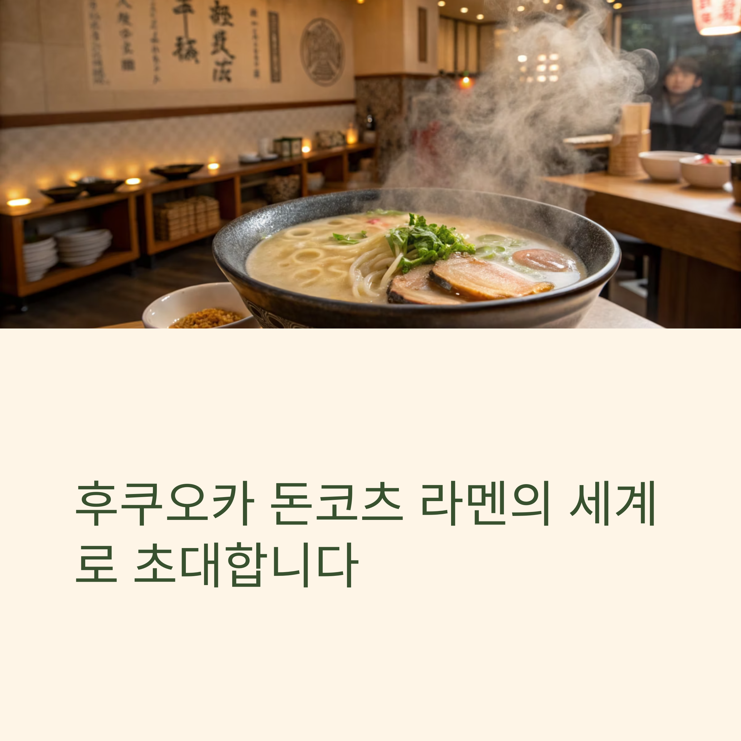 후쿠오카 돈코츠 라멘의 세계로 초대합니다