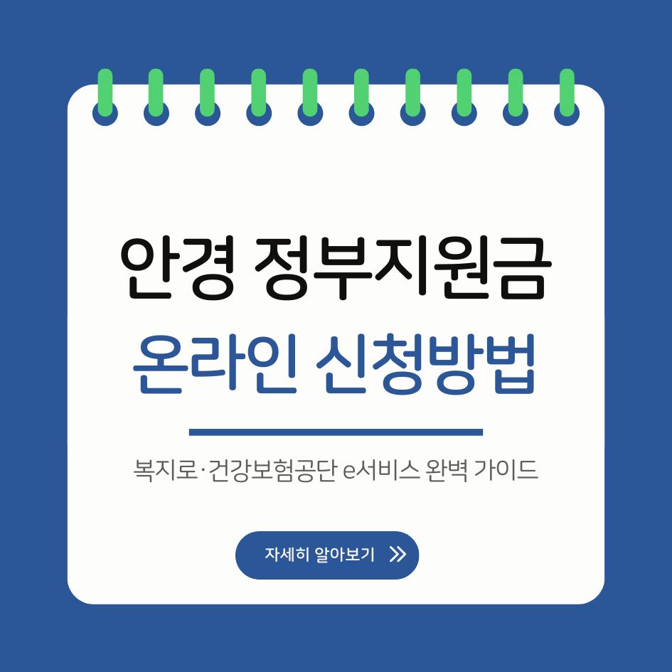 2025 안경 정부지원금 온라인 신청방법｜복지로&middot;건강보험공단 e서비스 완벽 가이드