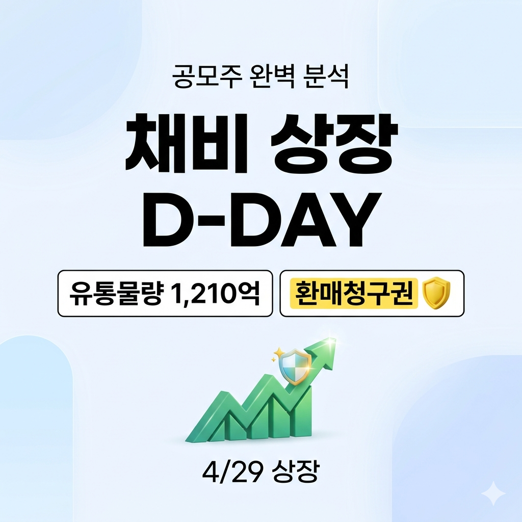 채비 상장일 최종 유통물량 및 환매청구권 체크