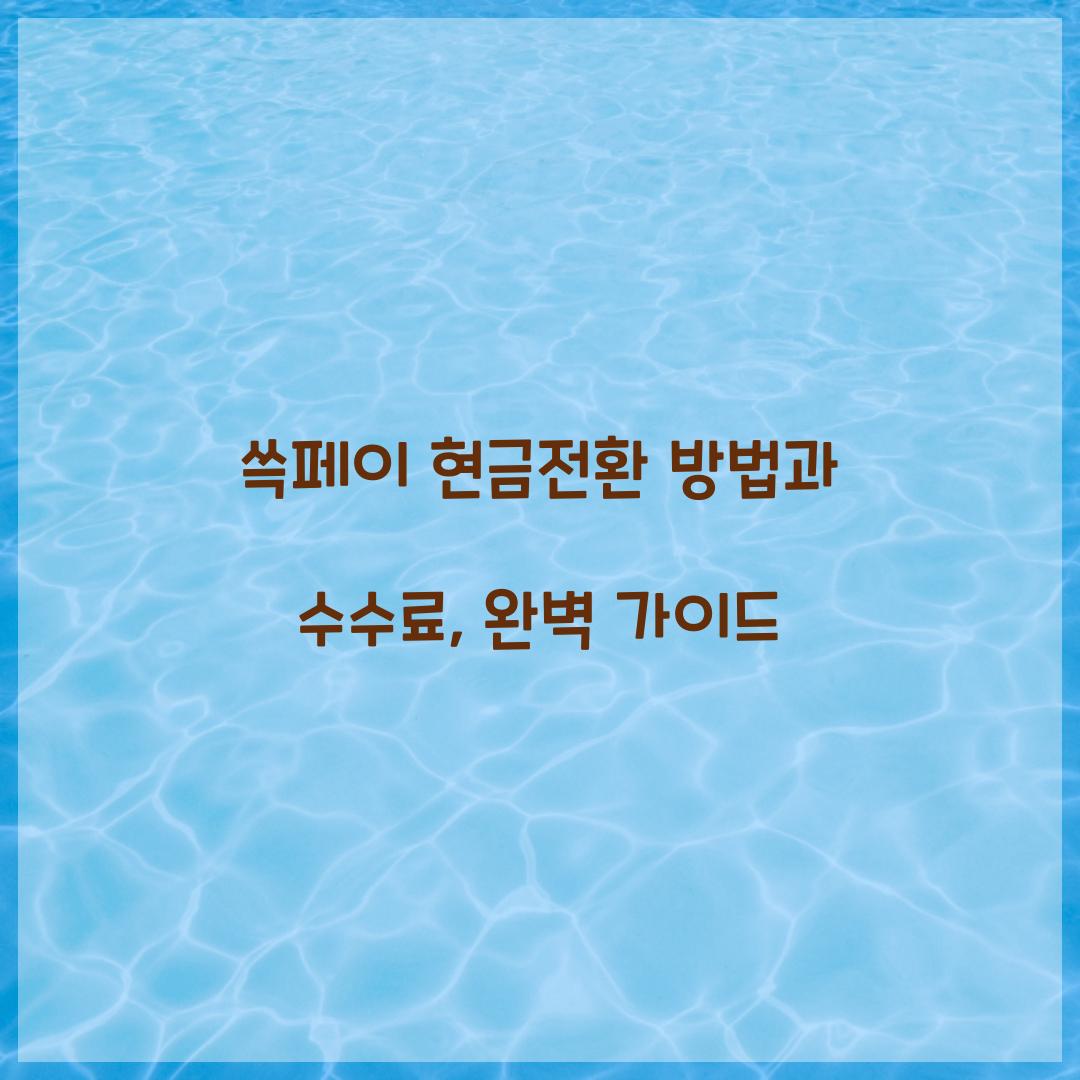 쓱페이 현금전환