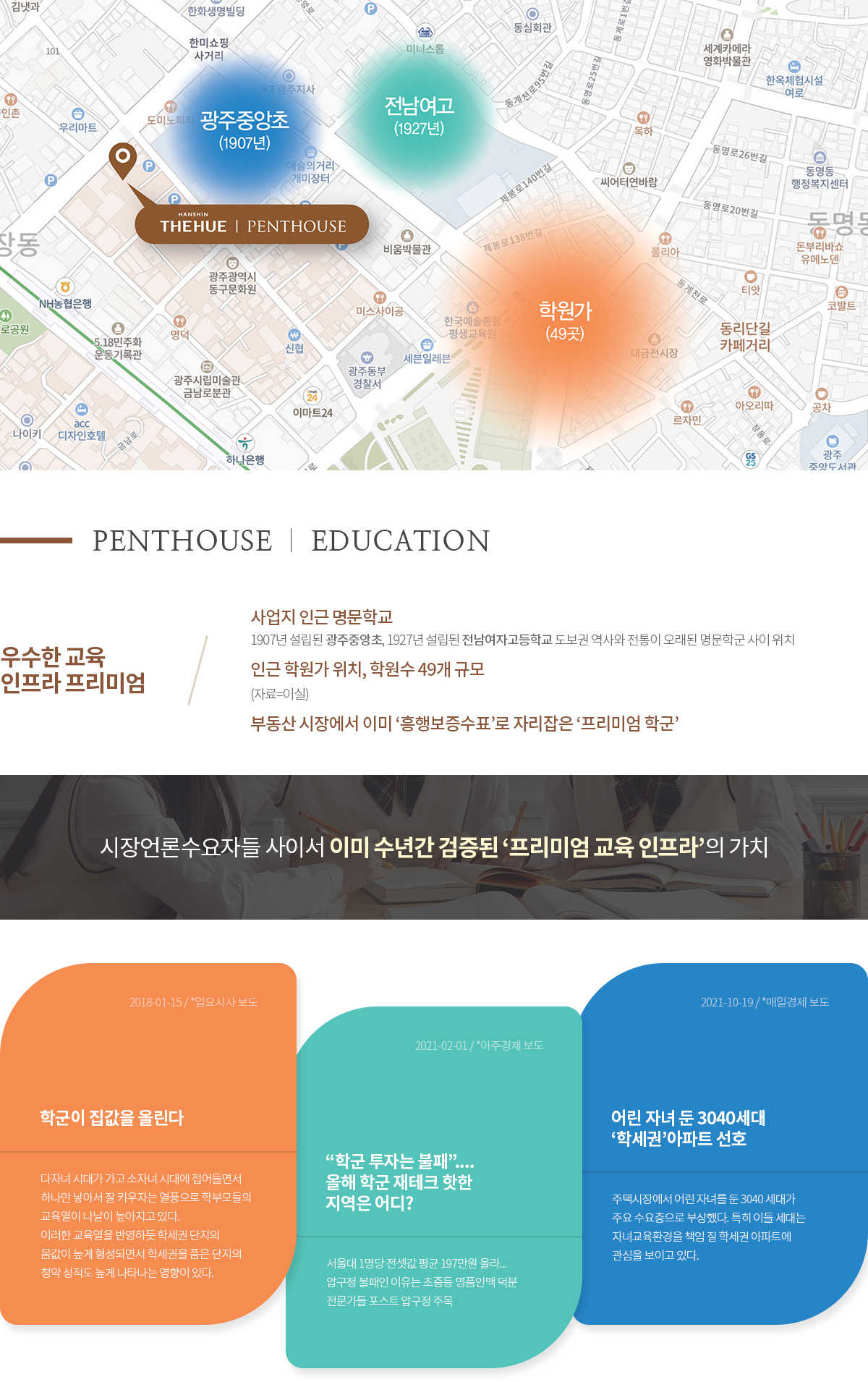 금남로 한신더휴펜트하우스 생활권과 구조