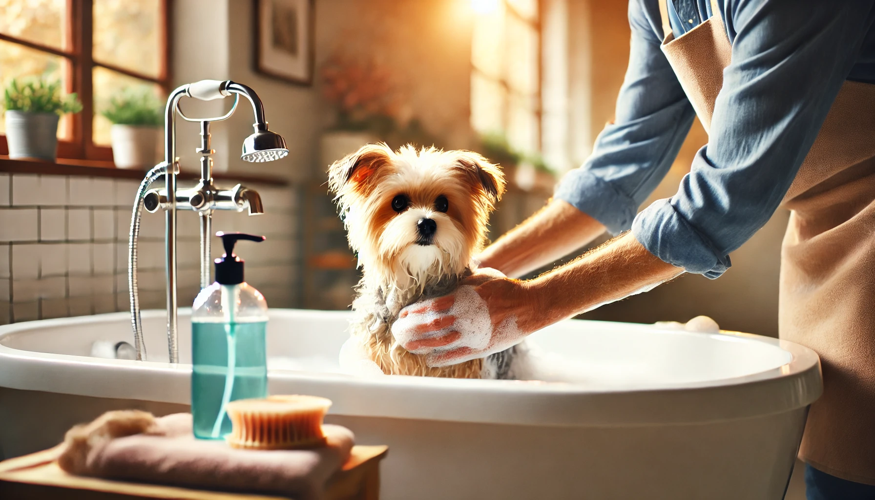 목욕하는 강아지 그림