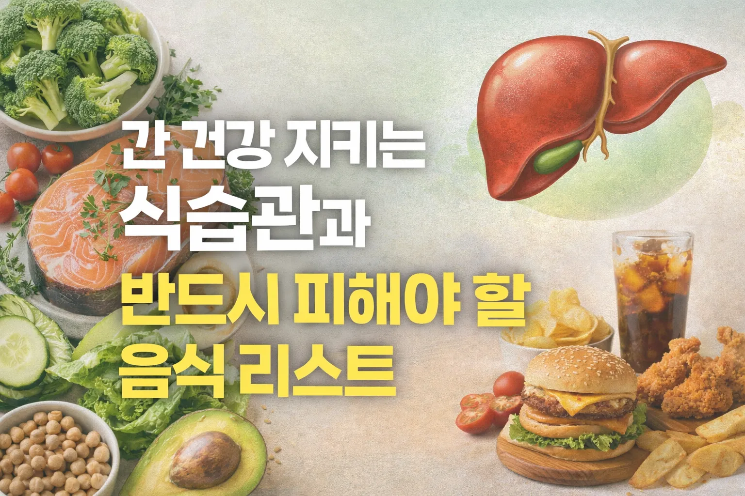 간 건강 식습관과 피해야 할 음식 리스트