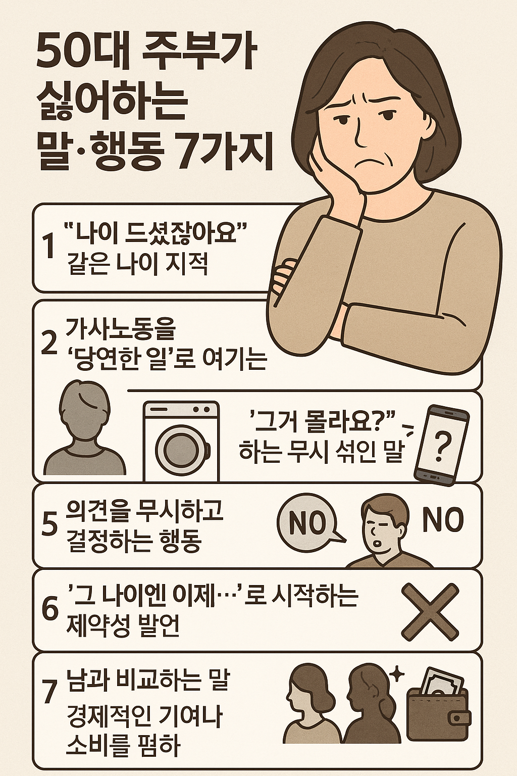 50대 주부가 가장 싫어하는 말과 행동