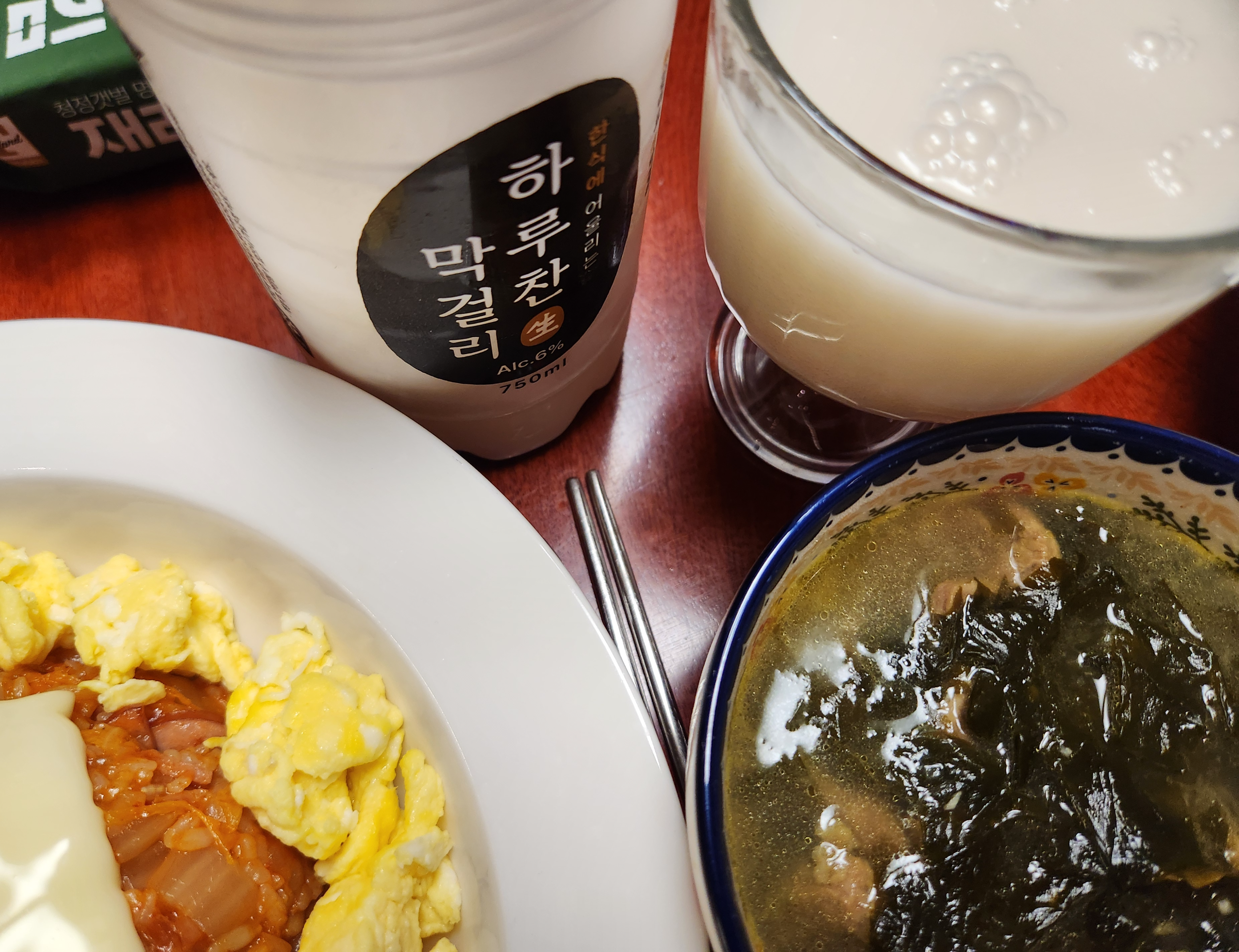 내돈내산 하루찬막걸리 한상