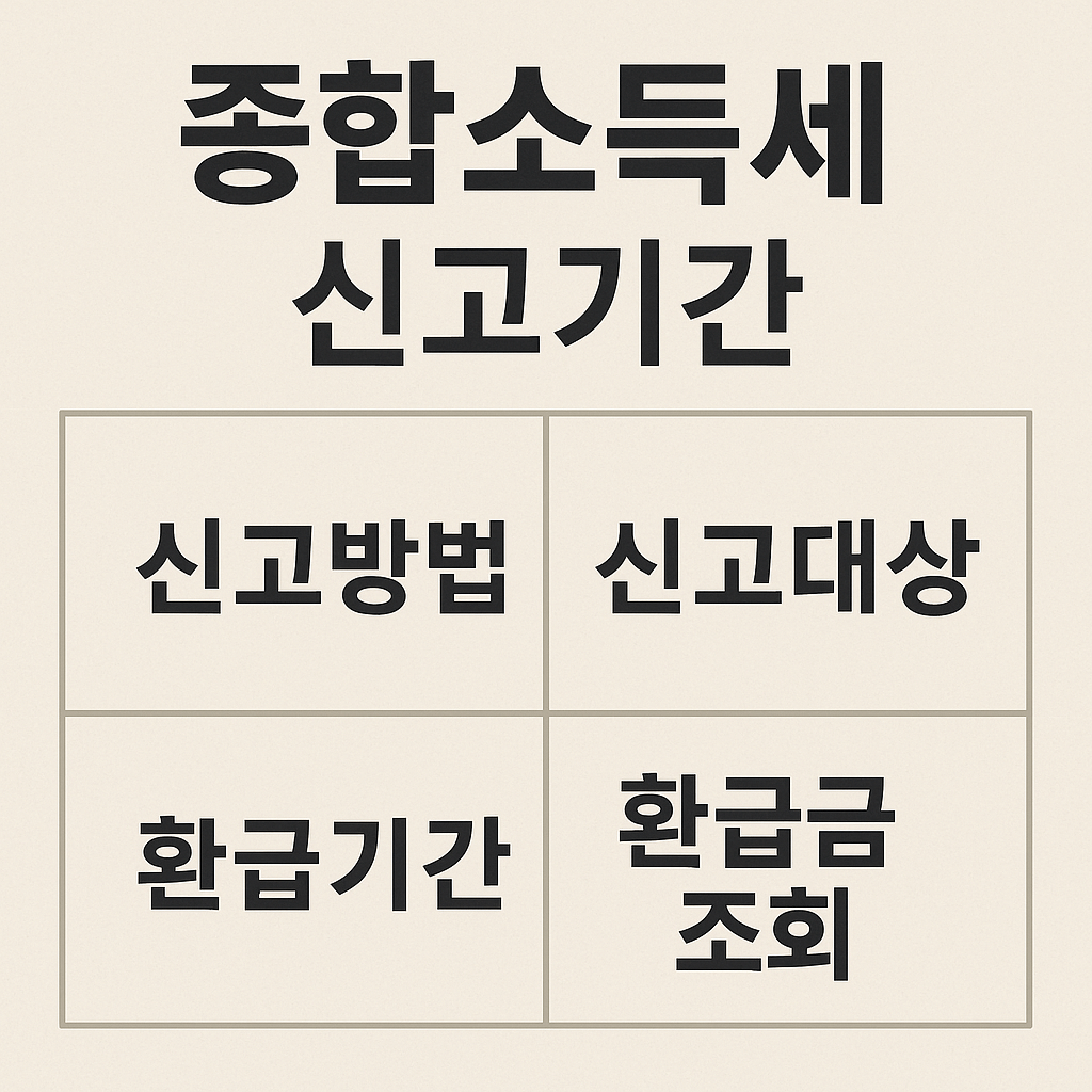 종합소득세 신고기간, 신고방법, 신고대상, 환급기간