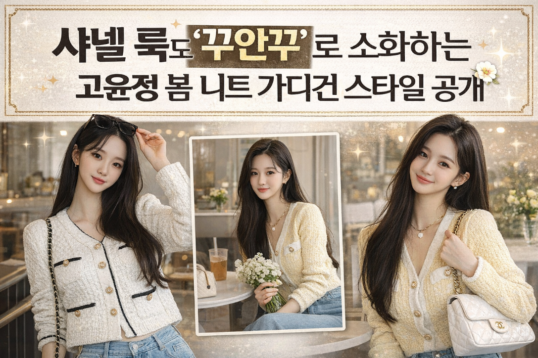 고윤정 꾸안꾸 봄 니트 가디건 스타일링 비법