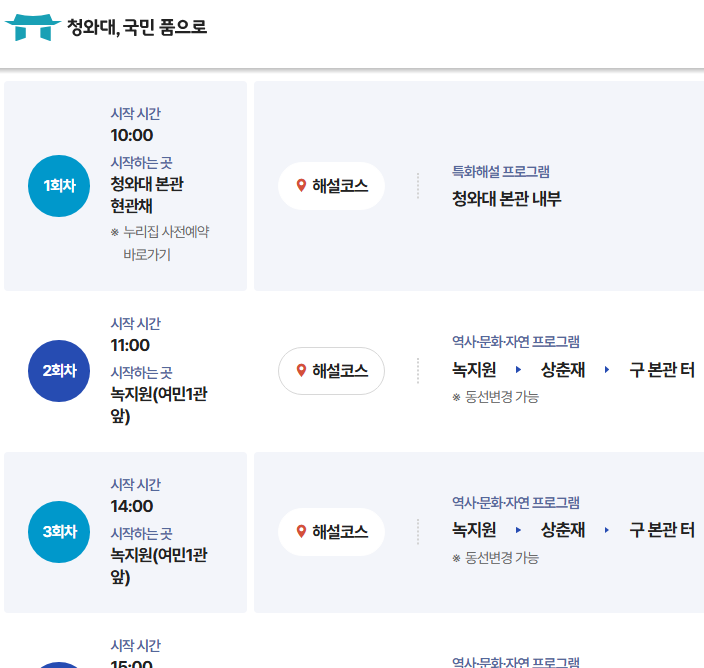 청와대 입장료