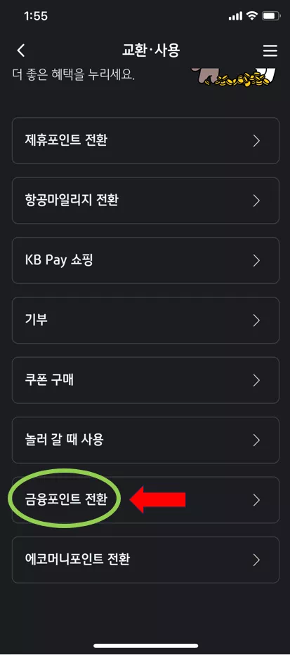 금융포인트전환