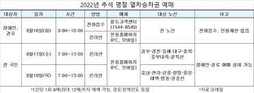 추석 기차표 예매