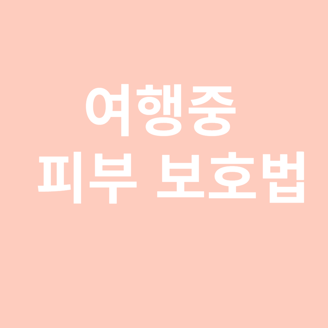 여행중 피부 보호법