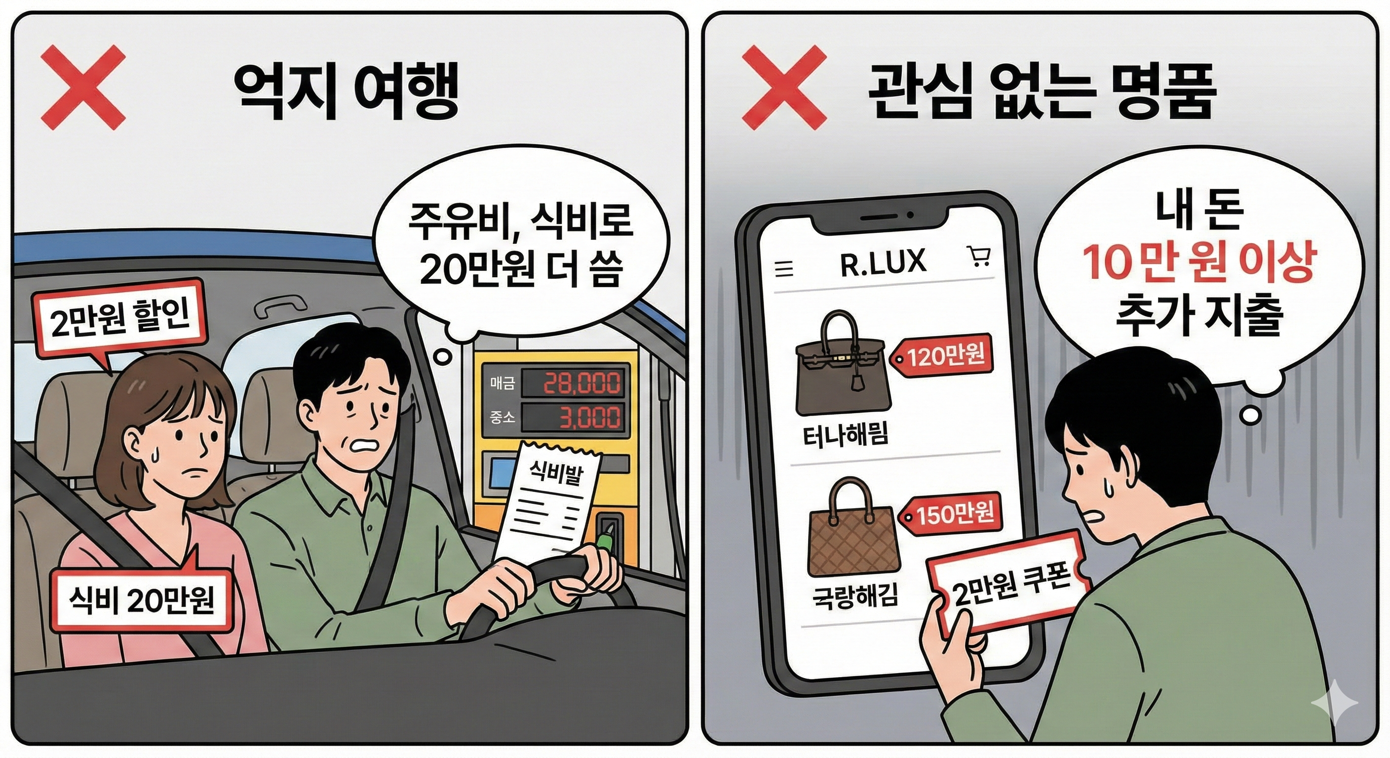 이럴 때는 쓰지 마세요 (X)