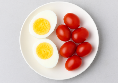 삶은 달걀, 방울토마토
